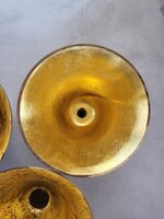 Hanglamp acaciahout small &Oslash;20 cm | kelk vorm | bladgoud binnenzijde exclusief fitting