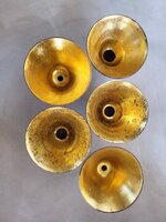 Hanglamp acaciahout small &Oslash;20 cm | kelk vorm | bladgoud binnenzijde exclusief fitting
