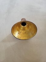 Hanglamp acaciahout small &Oslash;20 cm | kelk vorm | bladgoud binnenzijde exclusief fitting