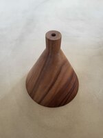 Hanglamp acaciahout large &Oslash;25 cm | kelk vorm | bladgoud binnenzijde exclusief fitting