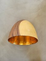Hanglamp acaciahout ros&eacute;goud &Oslash;25 cm | kelk vorm | ros&eacute;goud binnenzijde exclusief fitting