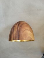 Hanglamp acaciahout goud &Oslash;25 cm | kelk vorm | bladgoud binnenzijde exclusief fitting