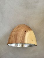 Hanglamp acaciahout zilver &Oslash;25 cm | kelk vorm | zilveren binnenzijde exclusief fitting