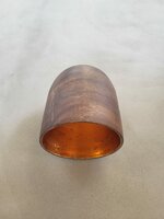Hanglamp acaciahout ros&eacute;goud small &Oslash;16,5 cm | kelk vorm | ros&eacute;goud binnenzijde exclusief fitting