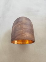 Hanglamp acaciahout ros&eacute;goud small &Oslash;16,5 cm | kelk vorm | ros&eacute;goud binnenzijde exclusief fitting