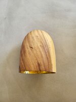Hanglamp acaciahout goud small &Oslash;16,5 cm | kelk vorm | bladgoud binnenzijde exclusief fitting