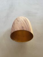 Hanglamp acaciahout goud small &Oslash;16,5 cm | kelk vorm | bladgoud binnenzijde exclusief fitting