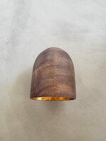 Hanglamp acaciahout goud small &Oslash;16,5 cm | kelk vorm | bladgoud binnenzijde exclusief fitting