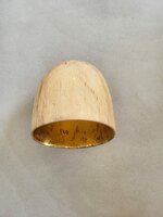 Hanglamp acaciahout goud mini &Oslash;15 cm | kelk vorm | bladgoud binnenzijde exclusief fitting