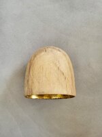 Hanglamp acaciahout goud mini &Oslash;15 cm | kelk vorm | bladgoud binnenzijde exclusief fitting
