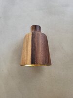 Hanglamp acaciahout goud vaas &Oslash;14 cm | bladgoud binnenzijde | exclusief fitting