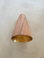 Hanglamp acaciahout goud taps &Oslash;25,5 cm | bladgoud binnenzijde | exclusief fitting
