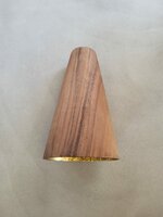 Hanglamp acaciahout goud taps &Oslash;25,5 cm | bladgoud binnenzijde | exclusief fitting