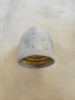 Hanglamp gerecycled papier grijs &Oslash;20,5 cm | goud binnenzijde | exclusief fitting