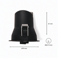 Led inbouwspot 6W dimbaar zwart | instelbare lichtkleur 2700K-4000K | 450lm IP44 &Oslash;68mm
