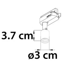 1-fase railspot Stanley | GU10 fitting | Mat zwart