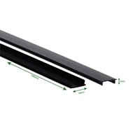 Abdeckplatte 1-Phasen Schiene schwarz | 100cm Abdeckung f&uuml;r Schienenbeleuchtung