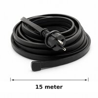 Black festoon cable 15 metre | Without lamp holders | With plug and end cap