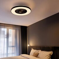 Ceiling fan Climo black 60cm | Dimmable LED | With remote control