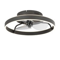 Ceiling fan Maddy black 50cm | Dimmable LED | With remote control