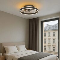 Ceiling fan Maddy black 50cm | Dimmable LED | With remote control