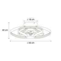 Ceiling fan Mandy brass 60cm | Dimmable LED | With remote control