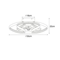 Ceiling fan Mandy white 55cm | Dimmable LED | With remote control
