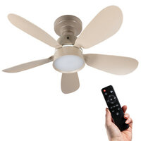 Ceiling light with fan taupe 53cm | Dimmable LED | With remote control