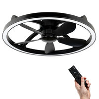 Ceiling light with fan black 61cm | Dimmable LED | With remote control