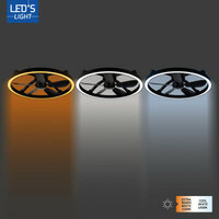 Ceiling light with fan black 61cm | Dimmable LED | With remote control