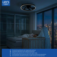 Ceiling light with fan black 61cm | Dimmable LED | With remote control