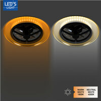 Ceiling light with fan black gold 55cm | Dimmable LED | With remote control
