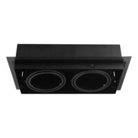 Led inbouw spot armatuur - 2x AR70 Zwart | Trimless