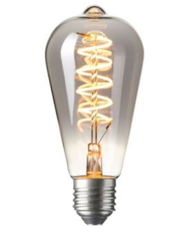 LED Kooldraadlamp Edison Curl Titanium | ST64mm E27 4W | Dimbaar