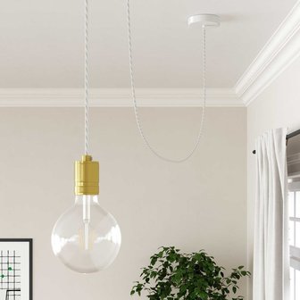 Strijkijzersnoer ThatsCreatief+ vlecht wit hanglamp