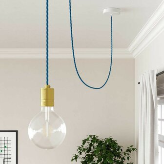 Strijkijzersnoer ThatsCreatief+ vlecht turquoise hanglamp