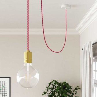 Strijkijzersnoer ThatsCreatief+ vlecht fuchsia hanglamp