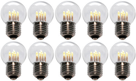 10 stuks LED Lamp E27 1W G45 Warm-wit 2700K - speciaal voor prikkabel bulk