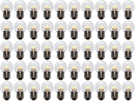 50 stuks LED Lamp E27 1W G45 Warm-wit 2700K - speciaal voor prikkabel bulk