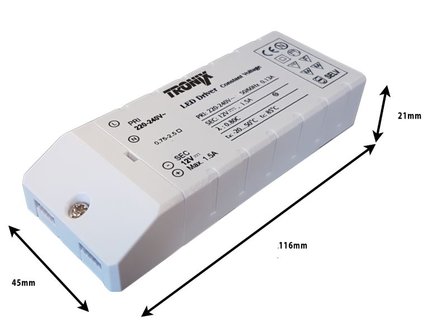 LED Driver 12V (constant) | 18W | niet-dimbaar