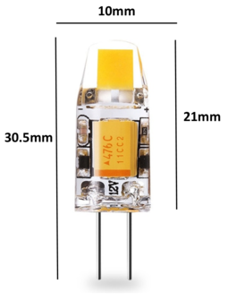 G4 MINI LED Lamp 0.5W 2700K 50 Lumen | Vervangt 5W 