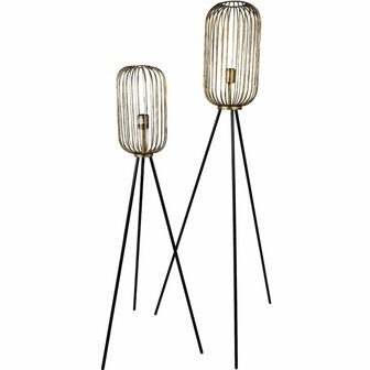 Vloerlamp - &oslash;30x120 - Goud/zwart - Metaal