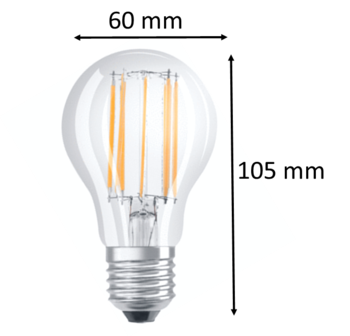 LED Filament lamp (A60) | E27 2700K 10W 1510 Lumen | Dimbaar