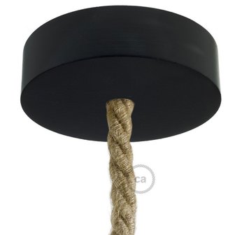 Houten plafondkap kit | voor Touwsnoer XL | Zwart