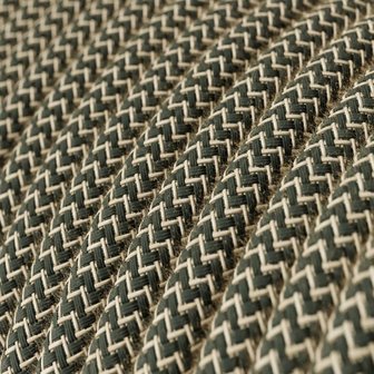 Strijkijzersnoer Natuurlijk antraciet (zigzag) - linnen / katoen | 10cm