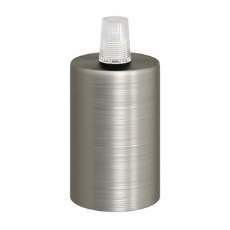 Lampfitting cilindrisch E27 | geborsteld titanium