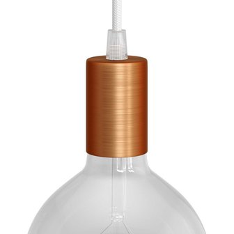 Lampfitting cilindrisch E27 | geborsteld Koper