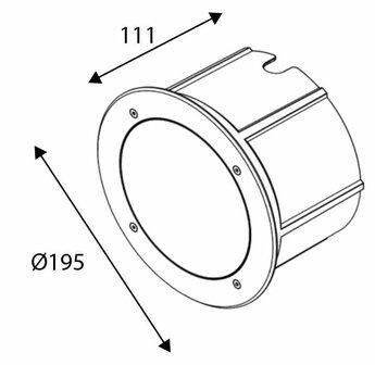 Grondspot asymmetrisch 195mm | 18.8W 3000K