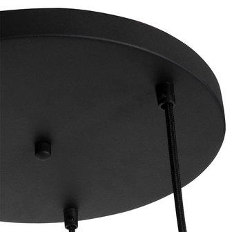 Moderne hanglamp met 3 pendels | smokey / zwart glas