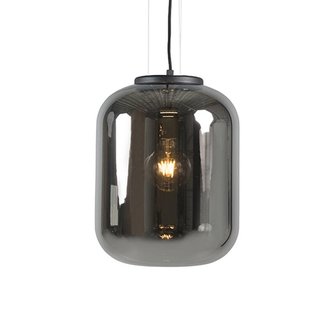 Moderne hanglamp zwart met smoke glas | 1-licht